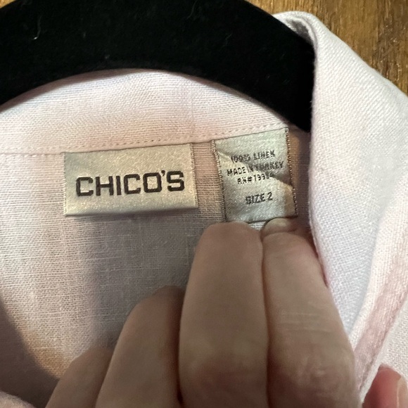 Chico’s Light Pink Linen Shirt - Picture 3 of 7